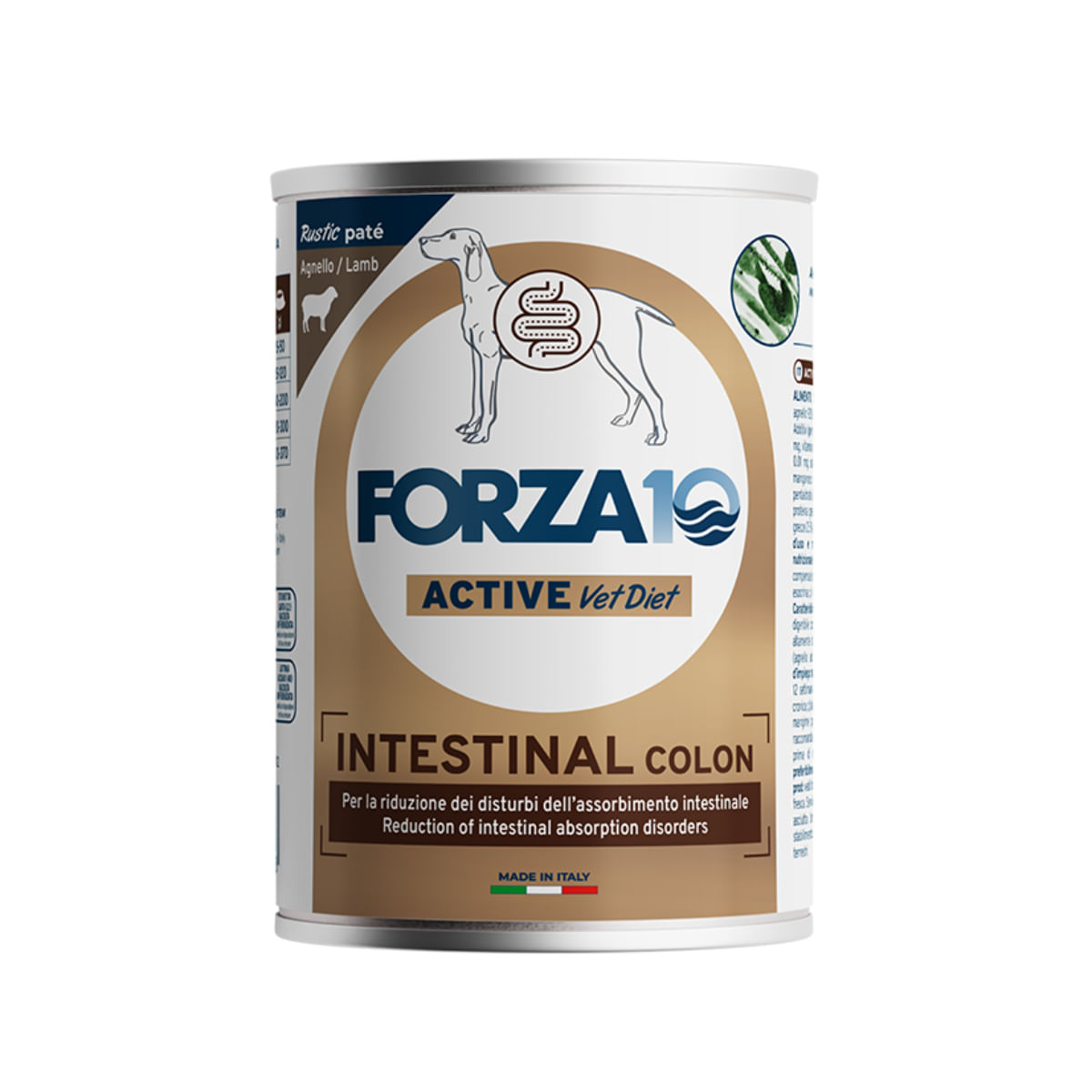 FORZA10 Active VetDiet Intestinal Colon, XS-XL, Miel, dietă veterinară, conservă hrană umedă monoproteică câini, sistem digestiv, (pate), 390g