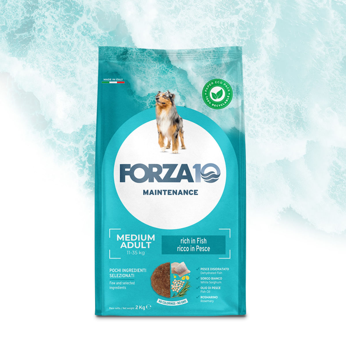 FORZA10 Maintenance Medium Adult, M, Pește, hrană uscată câini, 12kg