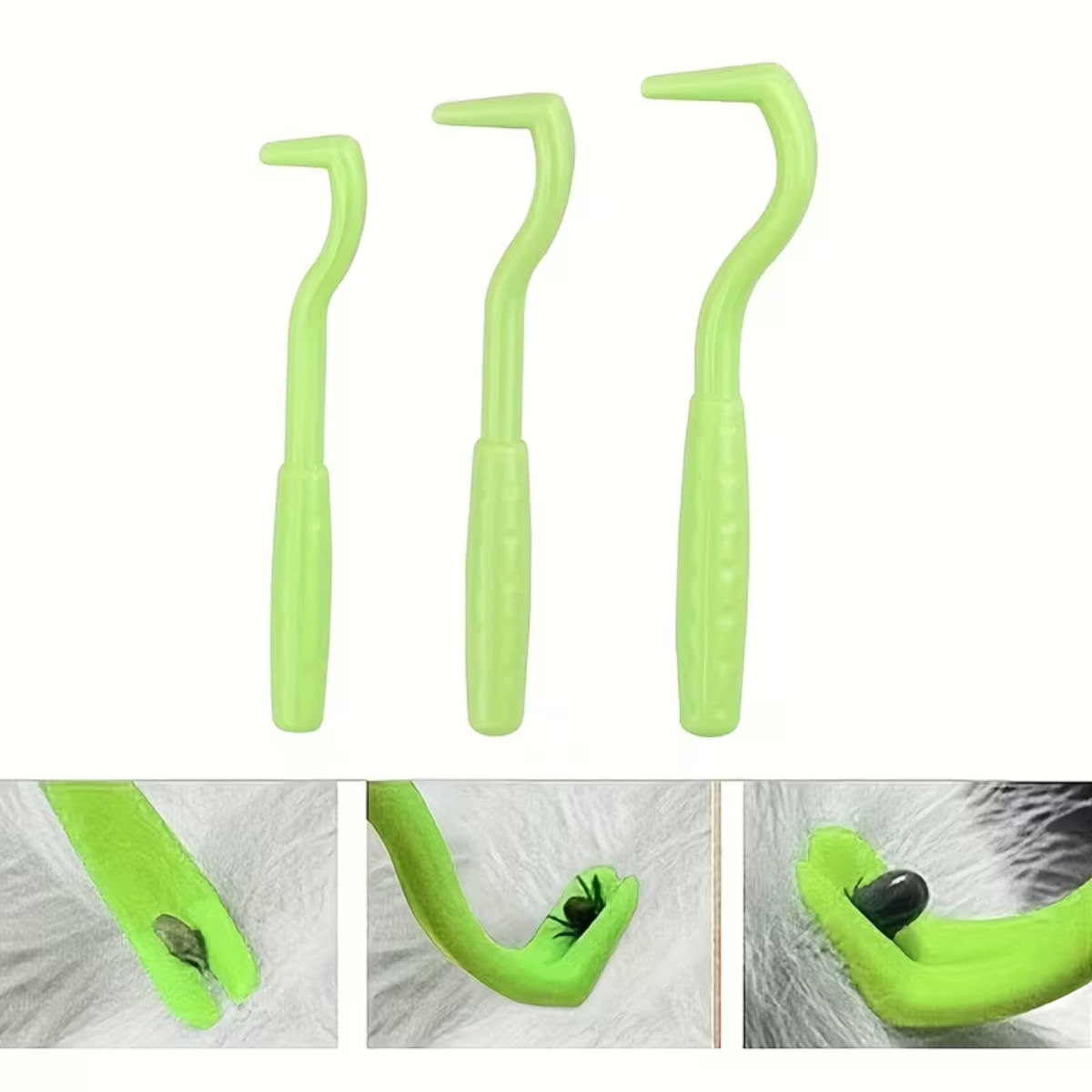 AMEEA Pet Tick Trap Set, accesoriu antiparazitar câini și pisici XS-XL, dispozitiv extracție capușe, verde, 3buc AMEEA Pet Tick Trap Set, accesoriu antiparazitar câini și pisici XS-XL dispozitiv extracție capușe, verde, 3buc