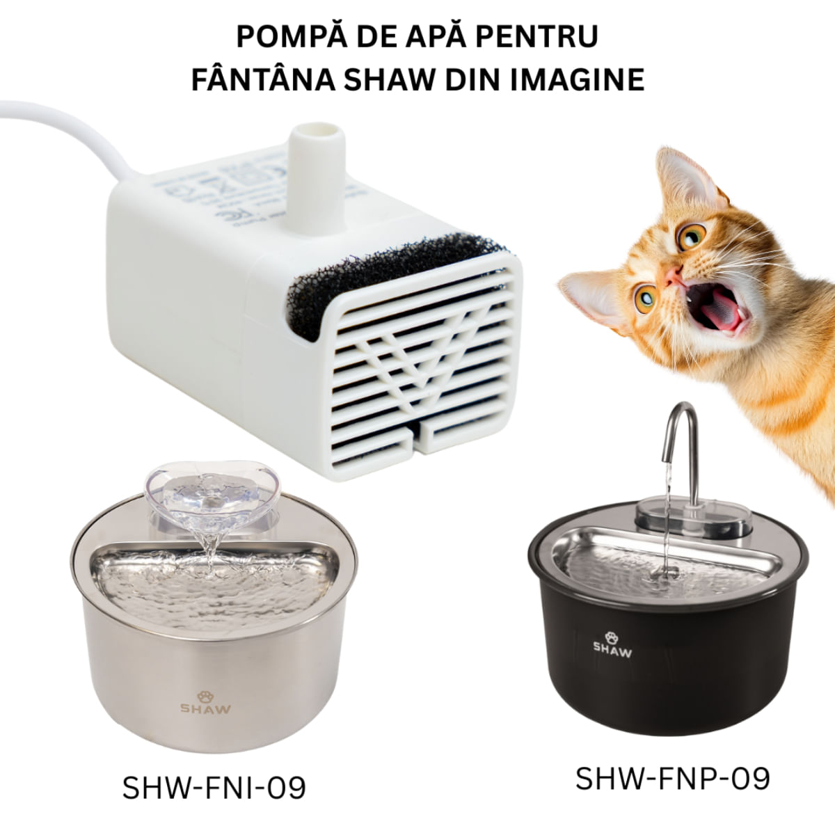 SHAW Pompă Shaw Fantană Smart  Inox pompă fântână pisici 1buc