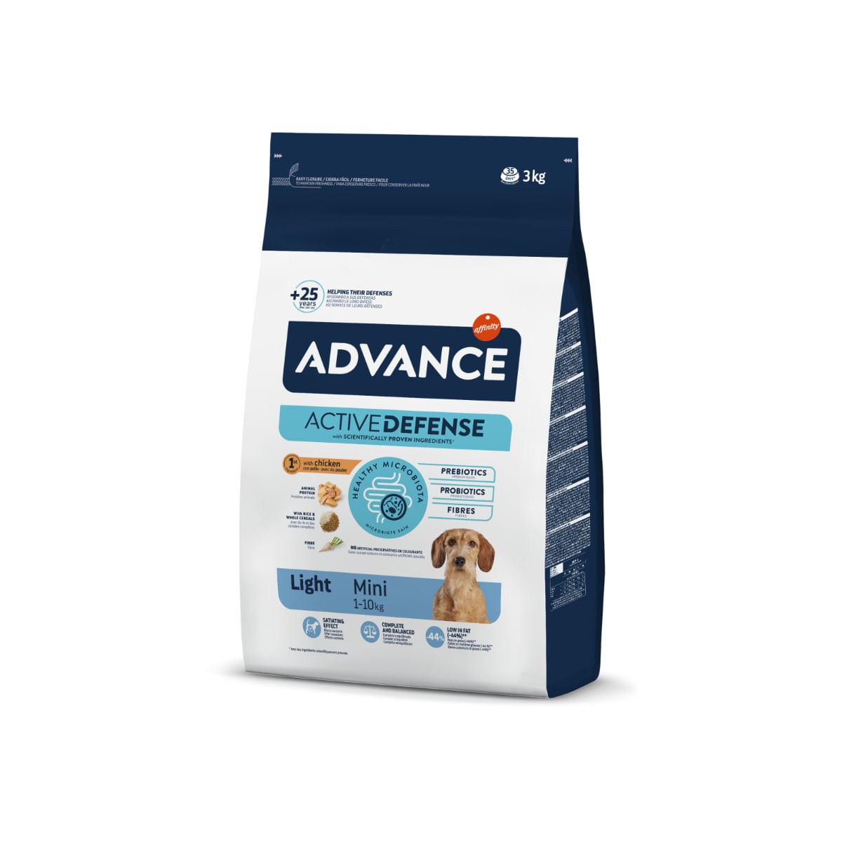ADVANCE Light Mini, XS-S, Pui, hrană uscată câini, managementul greutății, 3kg