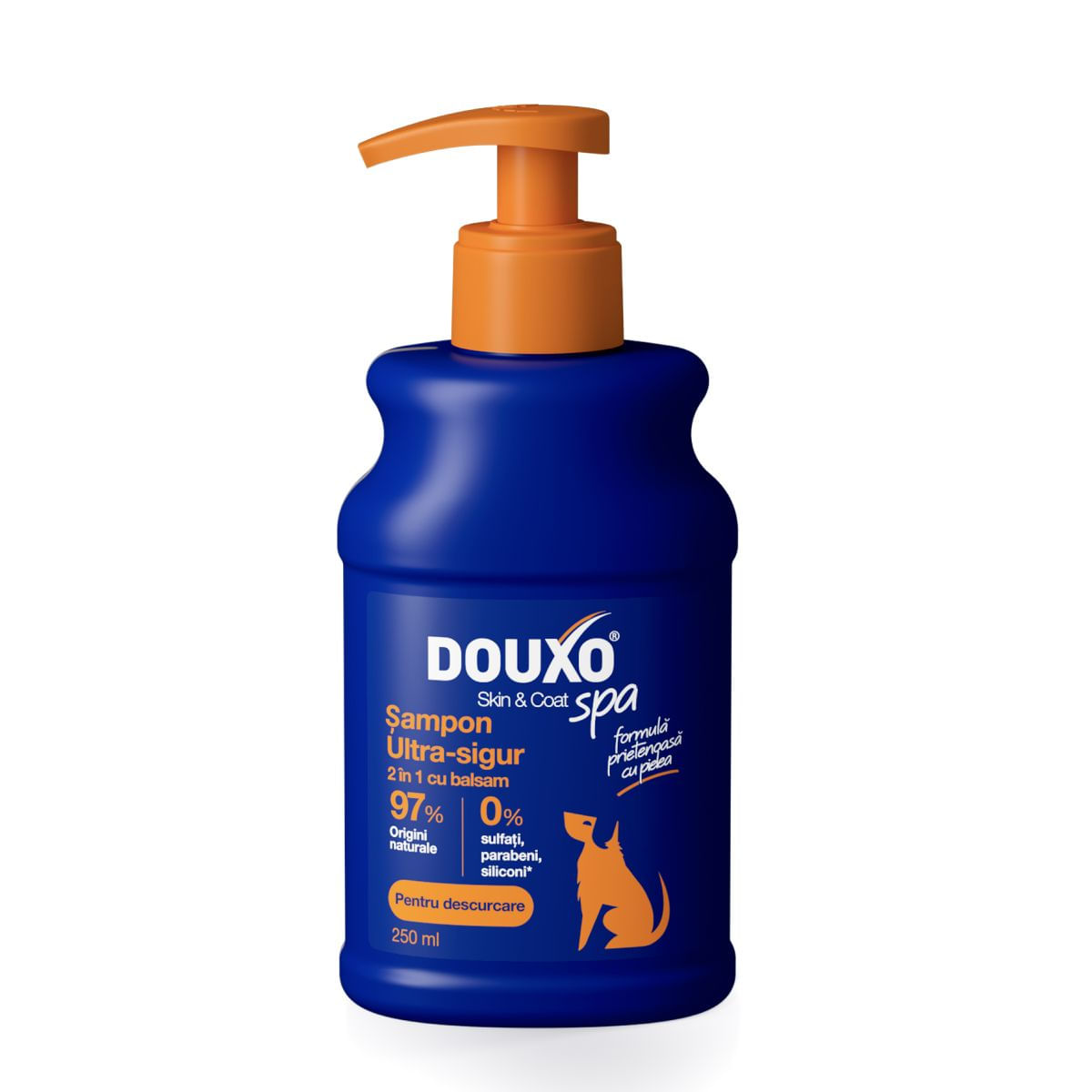 DOUXO SPA Shampoo 2 in 1 Conditioning, șampon și balsam 2în1 câini, descâlcirea blănii, Vanilie și Nucă de cocos, flacon, 250ml - imagine 2