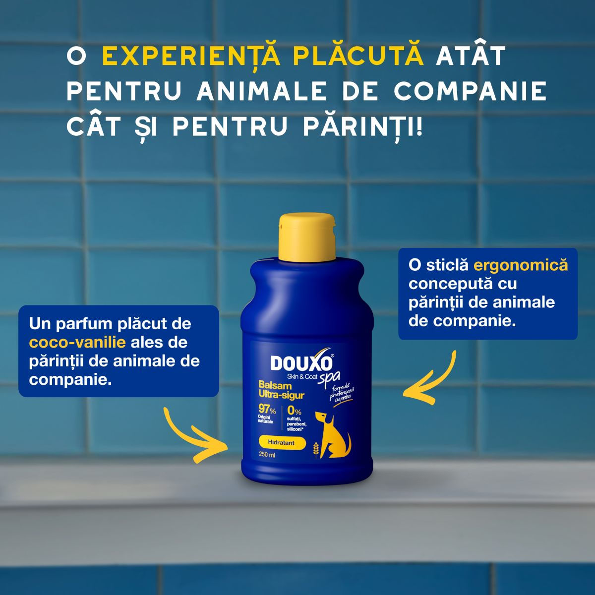 DOUXO SPA Conditioner Oatmeal, balsam câini, hidratant, descâlcirea blănii, Vanilie și Nucă de cocos, flacon, 250ml - imagine 6