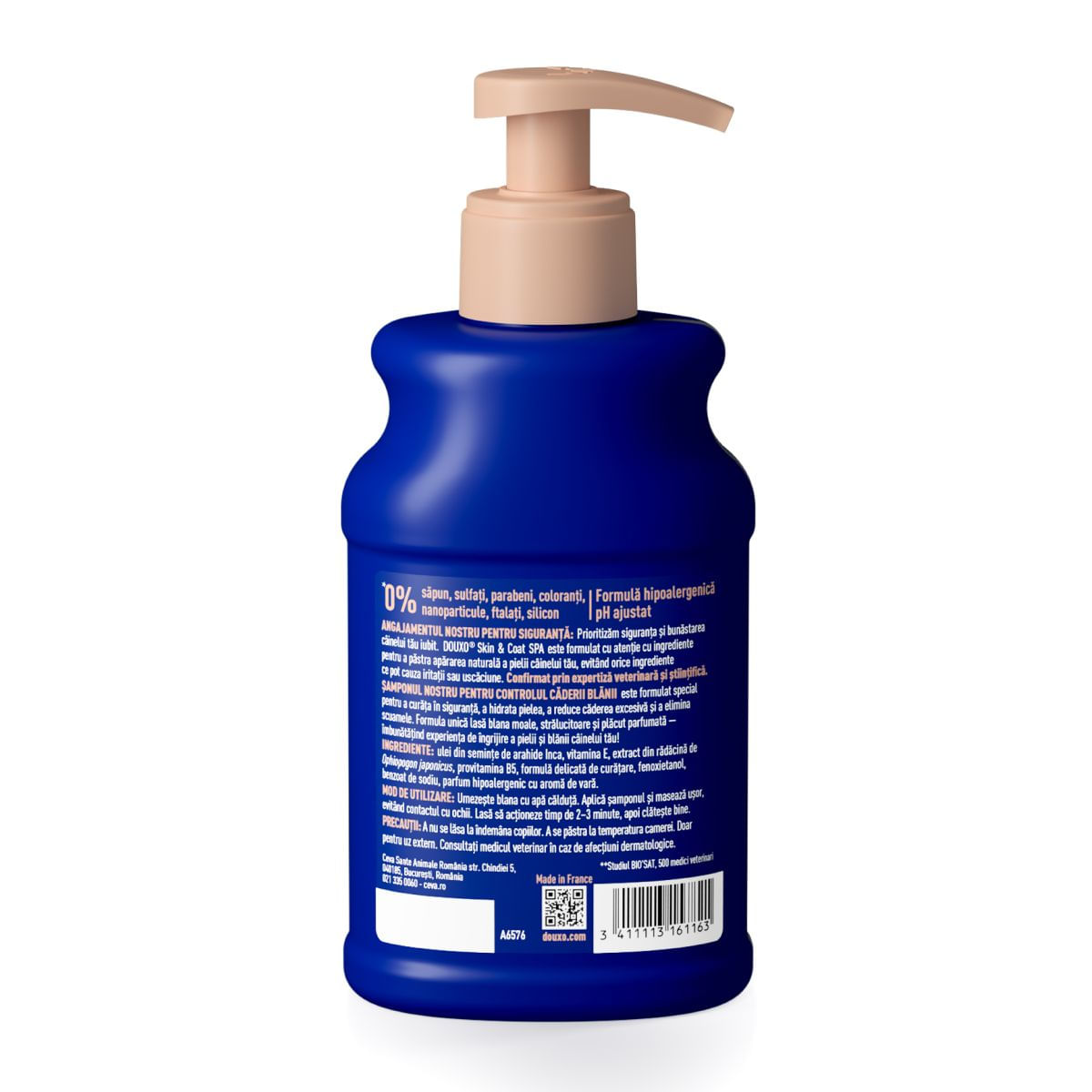 DOUXO SPA Shed Control, șampon câini, anti-năpârlire, Vanilie și Nucă de cocos, flacon, 250ml