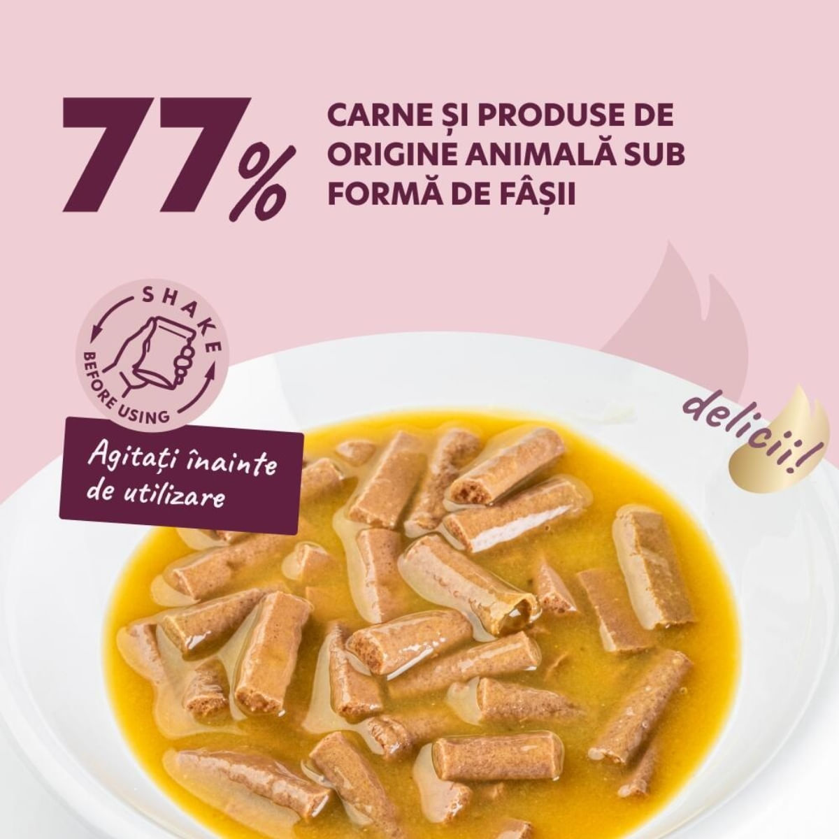 DELICKCIOUS Dinner, Rață și dovleac, plic hrană umedă pisici, (în supă), 85g