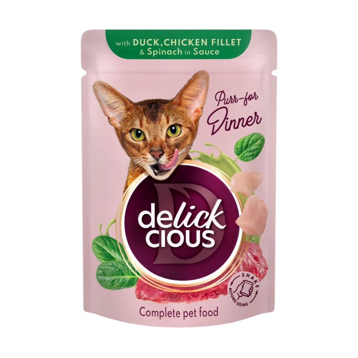 DELICKCIOUS Dinner, Rață și Pui, plic hrană umedă pisici, (în sos), 85g - imagine 2