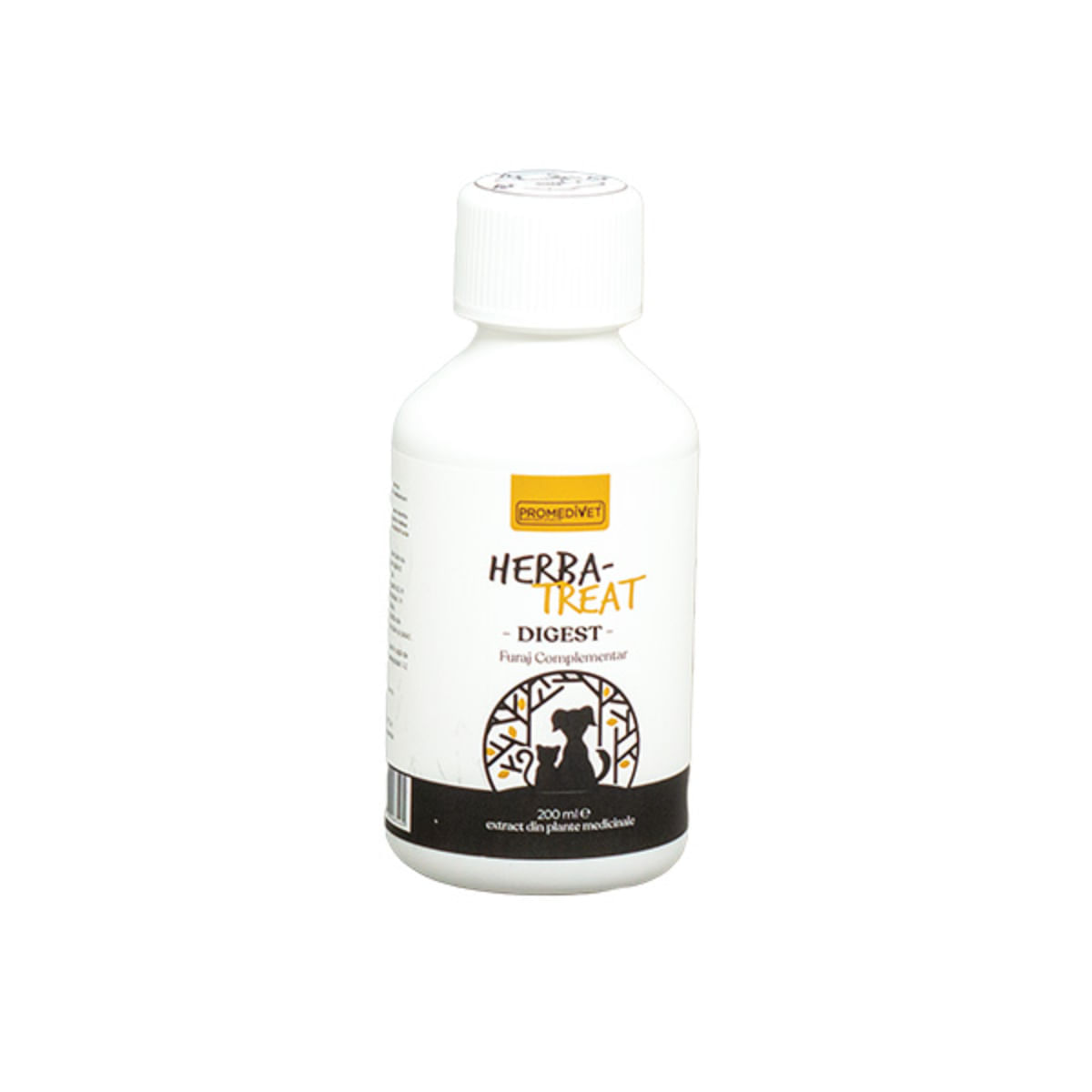 PROMEDIVET Herba-Treat Digest Hepatoprotector, supliment sistem digestiv câini, suspensie orală PROMEDIVET Herba-Treat Digest Hepatoprotector, XS-XL, supliment sistem digestiv câini și pisici, flacon, 200ml suspensie orală
