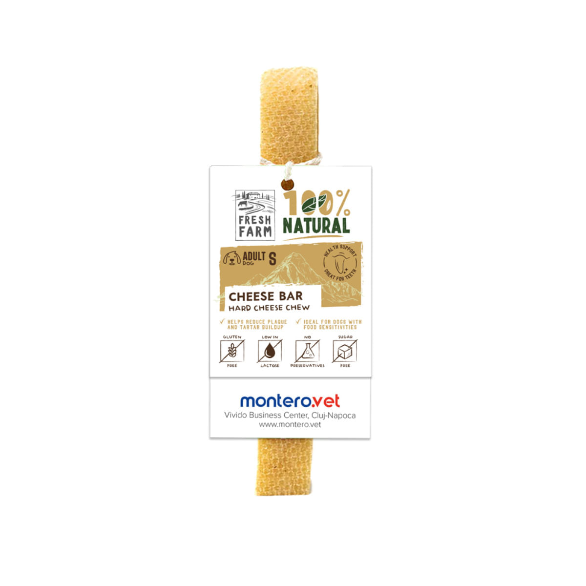 FRESH FARM Cheese Bar Treats Small Dogs, XS-S, Brânză, recompense fără cereale câini, 40g