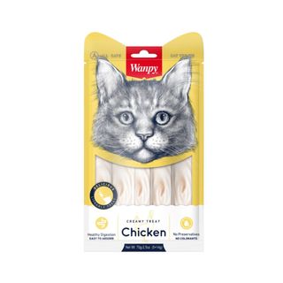 WANPY Creamy Treat, Pui, punguță recompense pisici, (piure), 70g