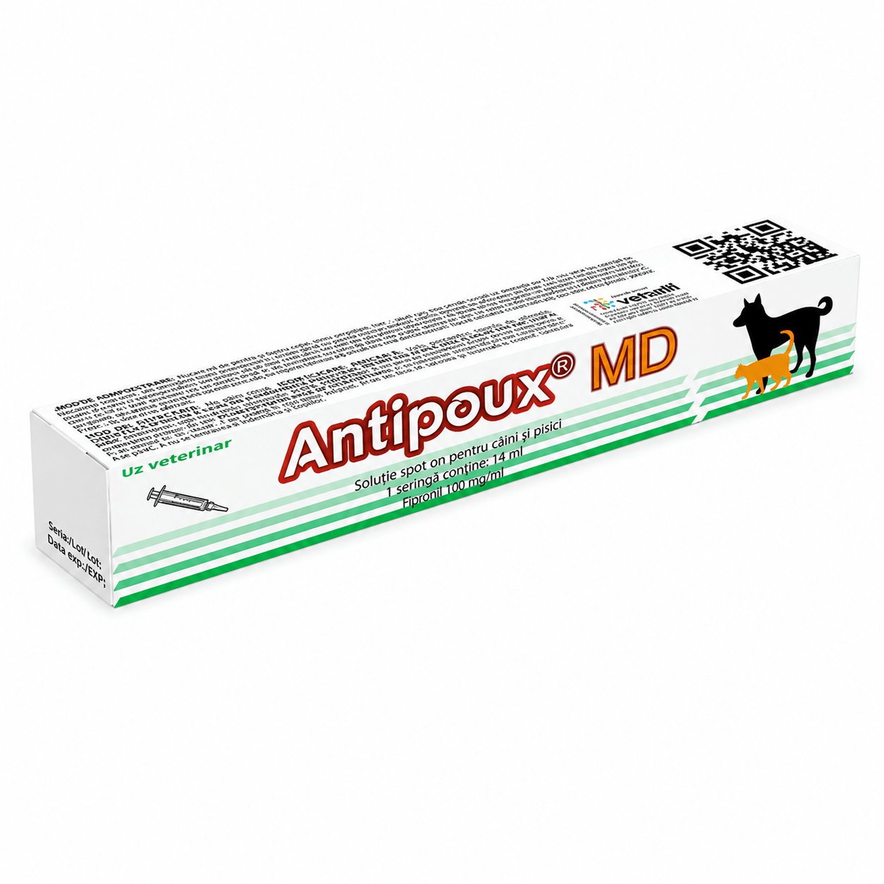 ANTIPOUX MD, deparazitare externă câini și pisici, XS-XL, 14ml x 1buc - imagine 2