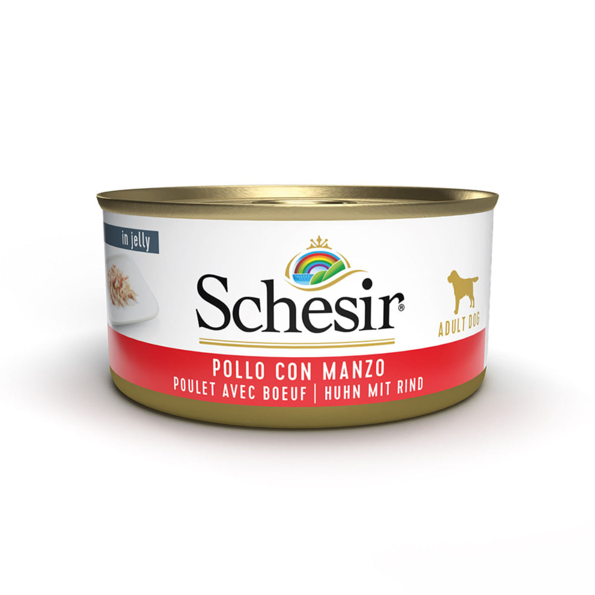 SCHESIR Complementary In Jelly, XS-XL, Pui și Vită, conservă hrană umedă câini, (în aspic), 150g