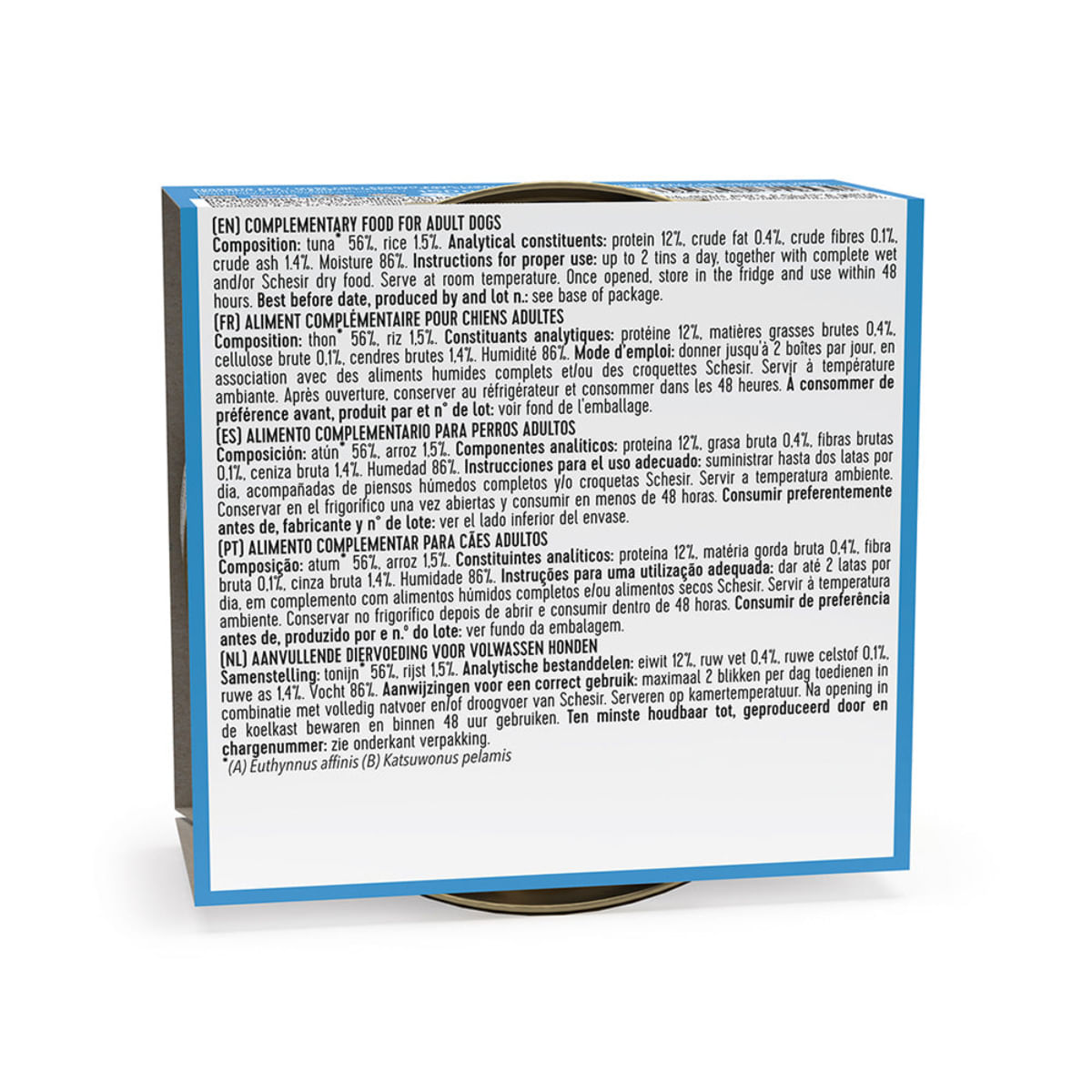 SCHESIR Complementary In Jelly, XS-XL, Ton, conservă hrană umedă câini, (în aspic), 150g
