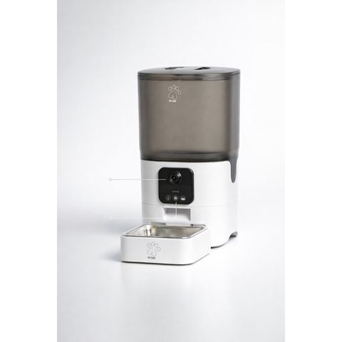 PETSON PetFeeder, hrănitor automat câini și pisici, 1 bol pătrat, aplicație mobilă, senzor, programabil, ABS, alb, 6l