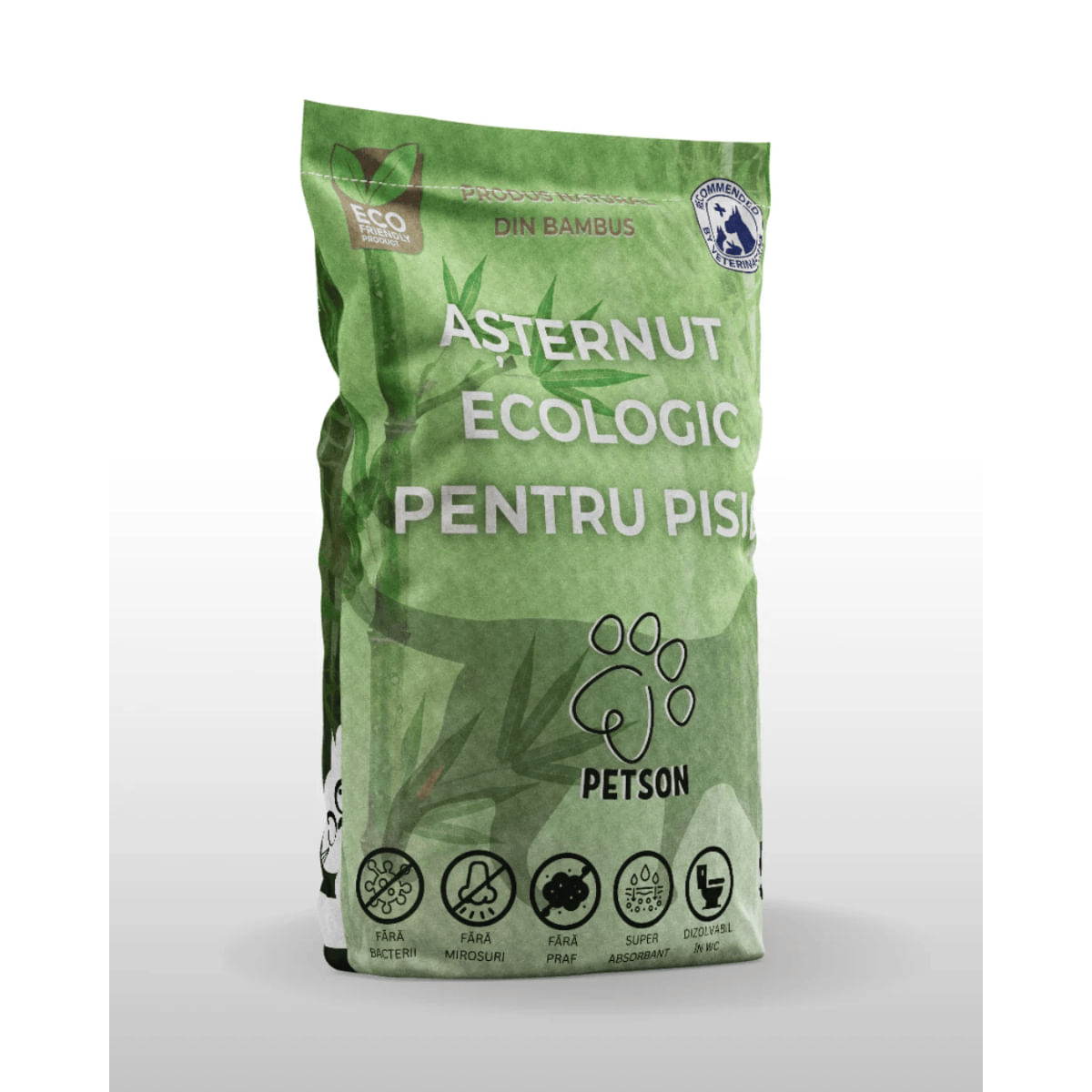 PETSON Nisip pentru pisici din fibră de bambus, așternut igienic pisici, peleți, fibră de bambus, aglomerant, ecologic, fără praf, biodegradabil PETSON Nisip pentru pisici din fibră de bambus, așternut igienic pisici, peleți, fibră de bambus, aglomerant