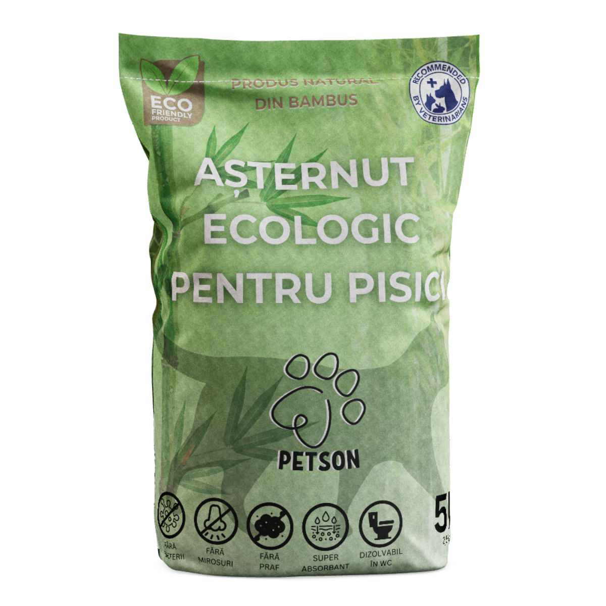 PETSON Nisip pentru pisici din fibră de bambus, așternut igienic pisici, peleți, fibră de bambus, aglomerant, ecologic, fără praf, biodegradabil PETSON Nisip pentru pisici din fibră de bambus, așternut igienic pisici, peleți, fibră de bambus, aglomerant