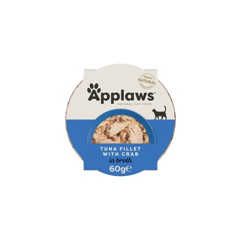 APPLAWS File, Ton și Crab, bol hrană umedă pisici, (în supă), 60g