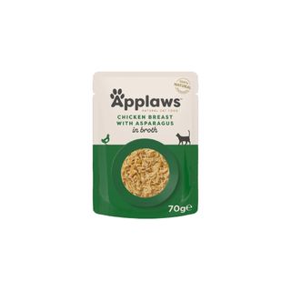 APPLAWS Piept de Pui și Sparanghel, plic hrană umedă pisici, (în supă), 70g