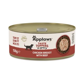 APPLAWS Taste Toppers, XS-XL, Pui și Vită, conservă hrană umedă fără cereale câini, (în sos), 156g