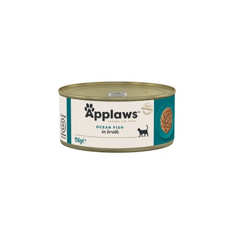 APPLAWS, Pește, conservă hrană umedă pisici, (în supă), 156g