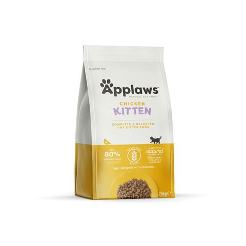 APPLAWS Kitten, Pui, hrană uscată fără cereale pisici junior, 7.5kg