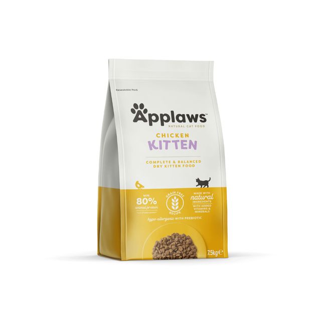 APPLAWS Kitten, Pui, hrană uscată fără cereale pisici junior, 7.5kg
