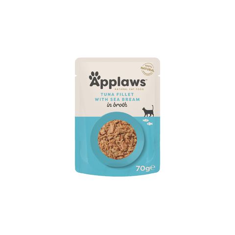 APPLAWS File, Ton și Doradă, plic hrană umedă pisici, (în supă), 70g