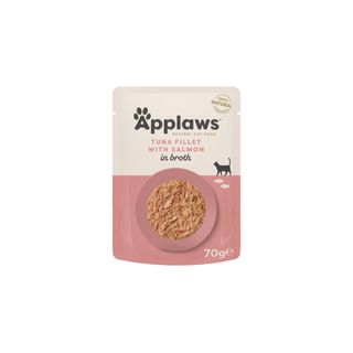 APPLAWS File, Ton și Somon, plic hrană umedă pisici, (în supă), 70g