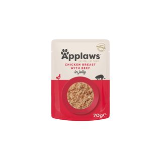 APPLAWS Piept, Pui și Vită, plic hrană umedă pisici, (în aspic), 70g
