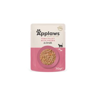 APPLAWS File, Ton și Creveți, plic hrană umedă pisici, (în supă), 70g
