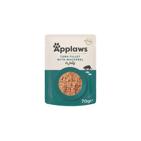 APPLAWS File, Ton și Macrou, plic hrană umedă pisici, (în aspic), 70g