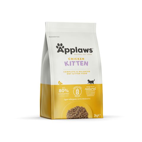 APPLAWS Kitten, Pui, hrană uscată fără cereale pisici junior, 2kg