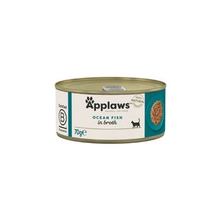 APPLAWS, Pește, conservă hrană umedă pisici, (în supă), 70g