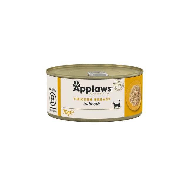 APPLAWS Piept, Pui, conservă hrană umedă pisici, (în supă), 70g