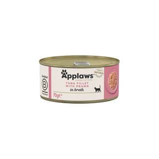 APPLAWS File, Ton și Creveți, conservă hrană umedă pisici, (în supă), 70g