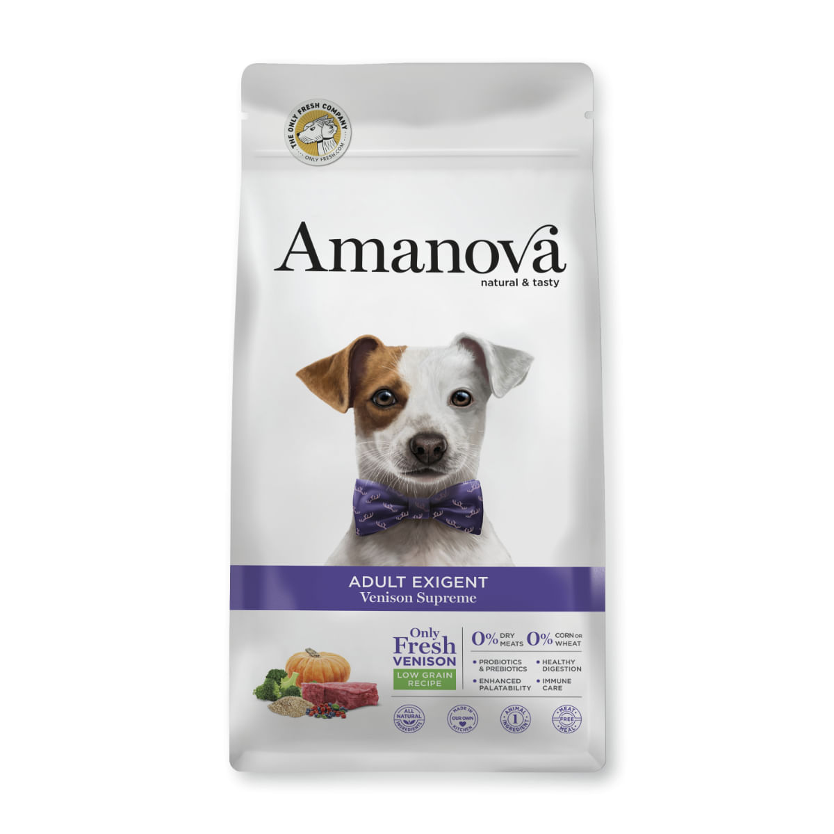 AMANOVA Adult Exigent, XS-XL, Vânat, hrană uscată monoproteică câini, apetit capricios, 2kg