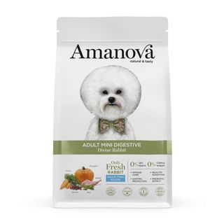 AMANOVA Adult Mini Digestive, XS-S, Iepure, hrană uscată monoproteică fără cereale câini, sistem digestiv, 2kg