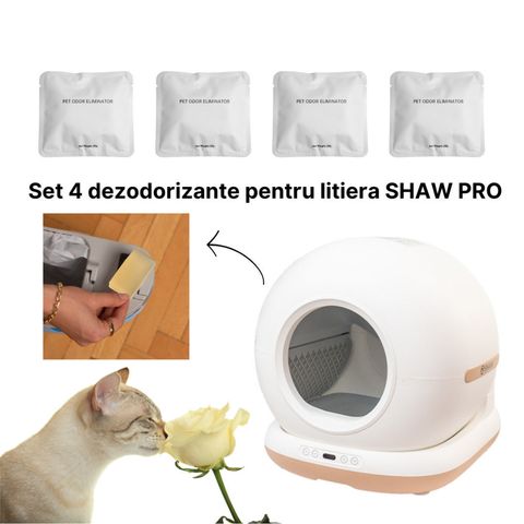 SHAW Set Odorizant Litiera Automata SHAW PRO/ ULTRA/ ULTRA VIEW, odorizant litieră pisici, 28g x4 buc
