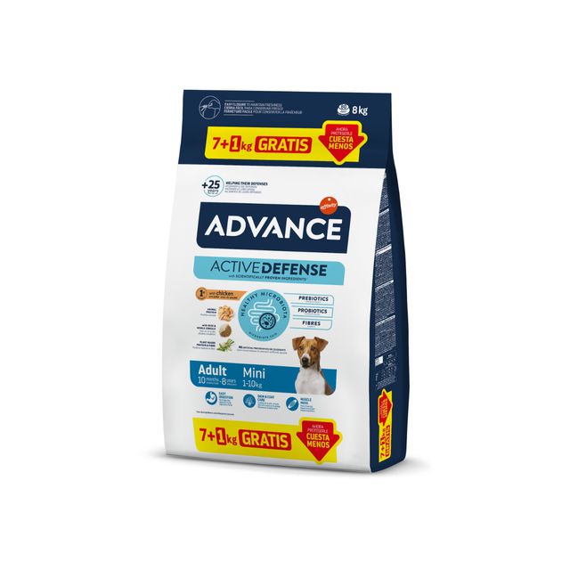 ADVANCE Mini Adult, XS-S, Pui, hrană uscată câini, 7kg + 1kg GRATUIT
