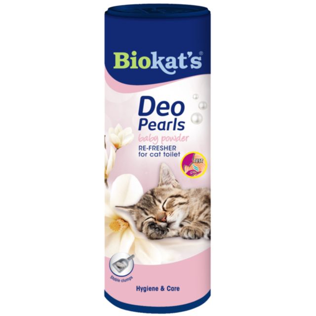 BIOKAT'S Deo Pearls Baby Powder, odorizant litieră pisici, Talc, 700g