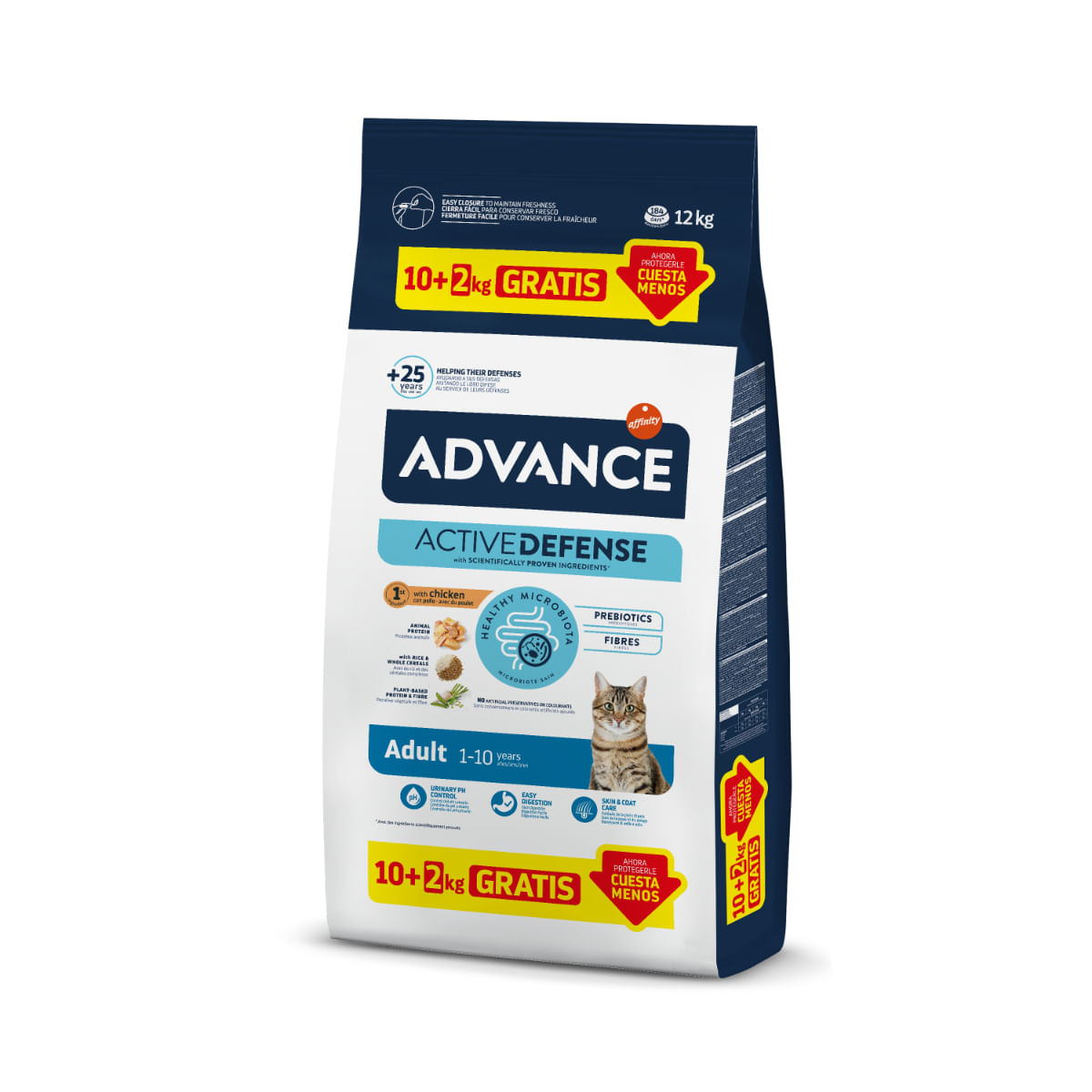 ADVANCE Adult, Pui, hrană uscată pisici, GRATUIT, 10kg+2kg