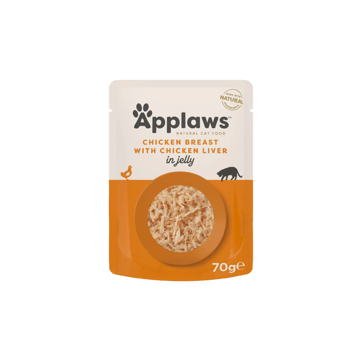 APPLAWS Piept, Pui și Ficat, plic hrană umedă pisici, (în aspic), 70g APPLAWS Piept, Pui și Ficat, plic hrană umedă pisici, (în aspic), bax, 70g x 16buc