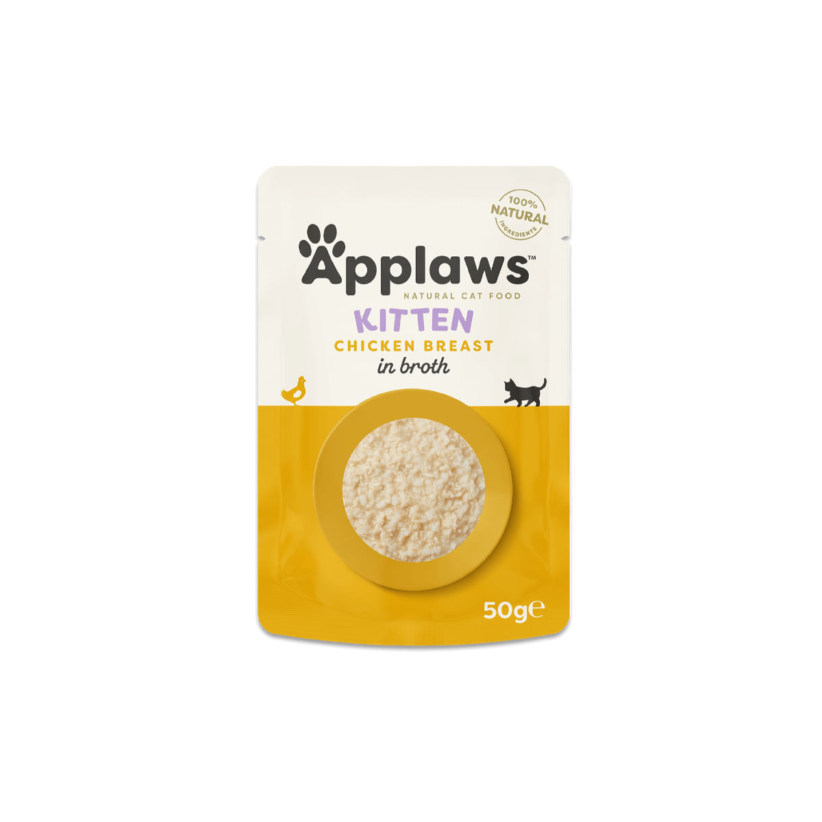 APPLAWS Kitten, Pui, plic hrană umedă pisici junior, (în supă), 50g APPLAWS Kitten, Pui, plic hrană umedă pisici junior, (în supă), bax, 50g x 12buc