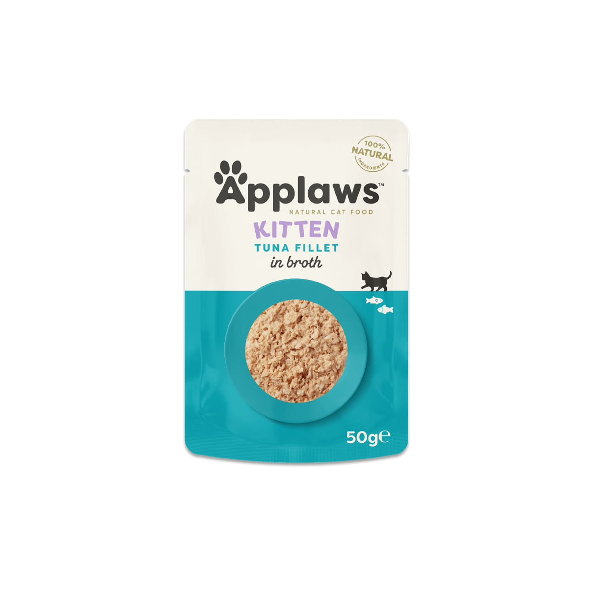 APPLAWS Kitten, Ton, plic hrană umedă pisici junior, (în supă), 50g APPLAWS Kitten, Ton, plic hrană umedă pisici junior, (în supă), bax, 50g x 12buc