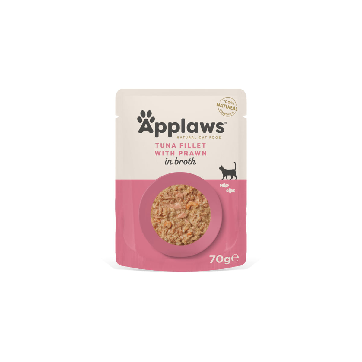 APPLAWS File, Ton și Creveți, plic hrană umedă pisici, (în supă), 70g APPLAWS File, Ton și Creveți, plic hrană umedă pisici, (în supă), bax, 70g x 12buc