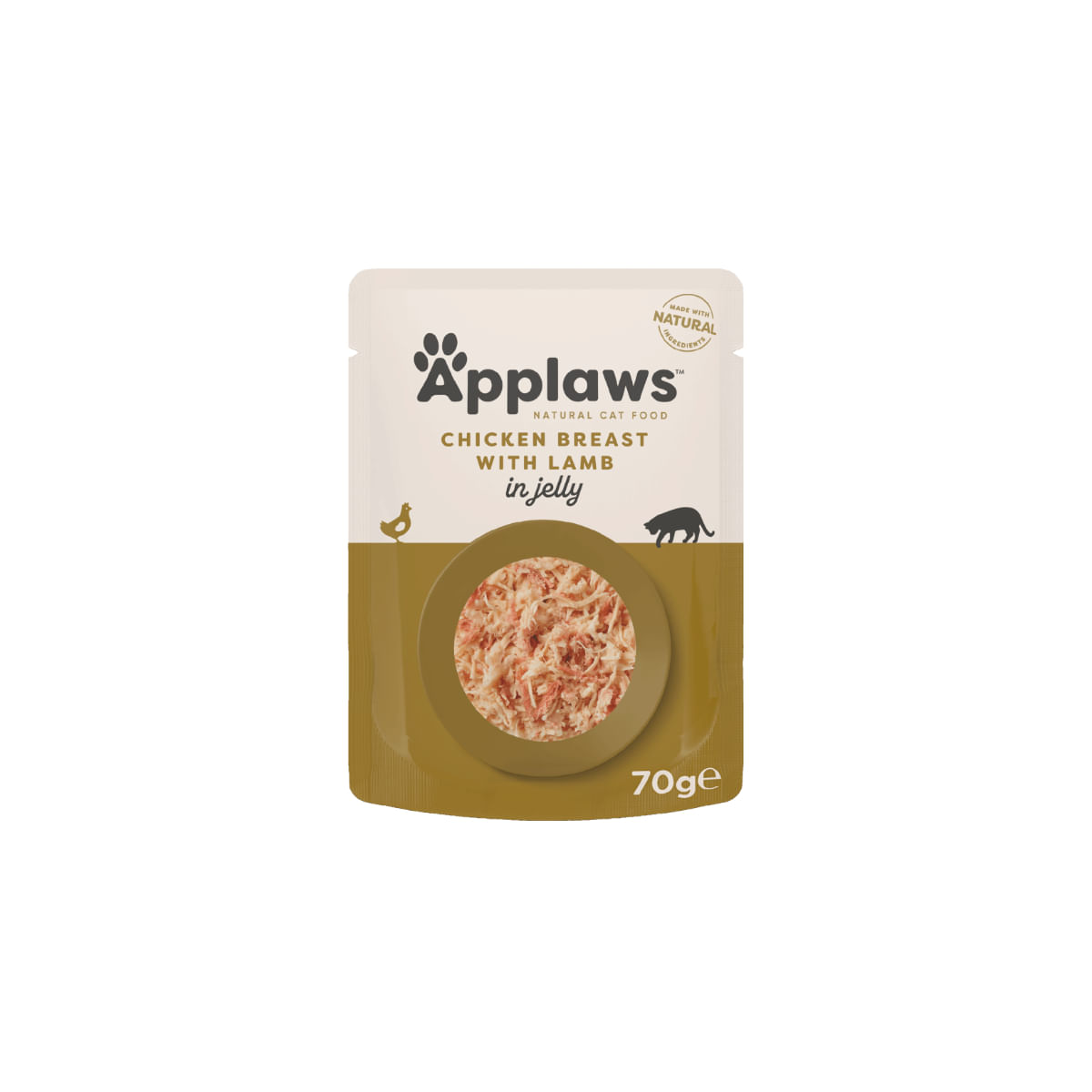 APPLAWS Piept, Pui și Miel, plic hrană umedă pisici, (în aspic), 70g APPLAWS Piept, Pui și Miel, plic hrană umedă pisici, (în aspic), bax, 70g x 16buc