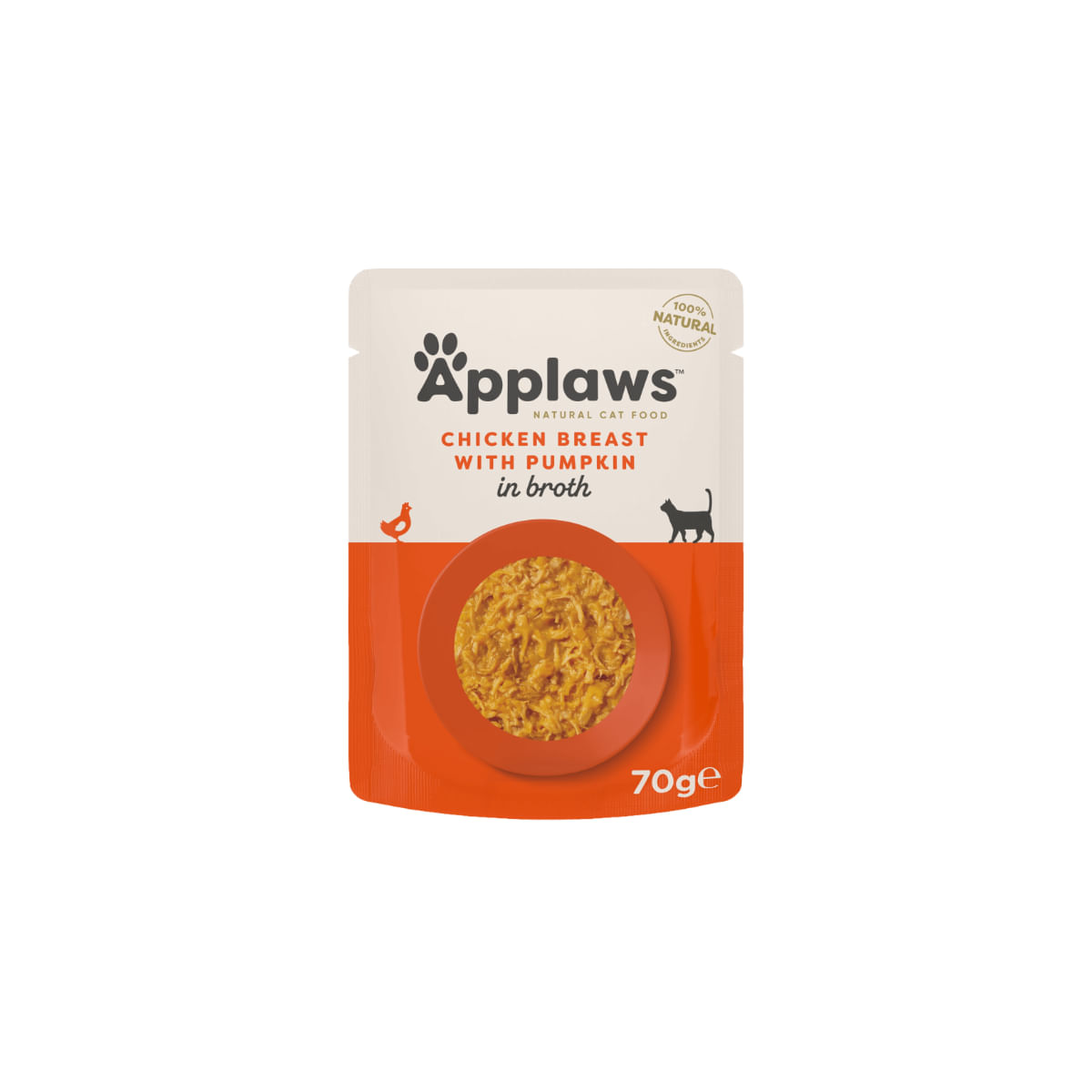 APPLAWS Piept, Pui și dovleac, plic hrană umedă pisici, (în supă), 70g APPLAWS Piept, Pui și dovleac, plic hrană umedă pisici, (în supă), bax, 70g x 12buc