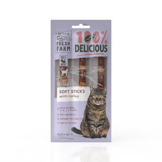 FRESH FARM Soft Sticks, Curcan, punguță recompense pisici, 15g