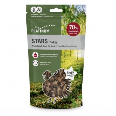 PLATINUM Stars, XS-XL, Curcan, punguță recompense fără cereale câini, 185g