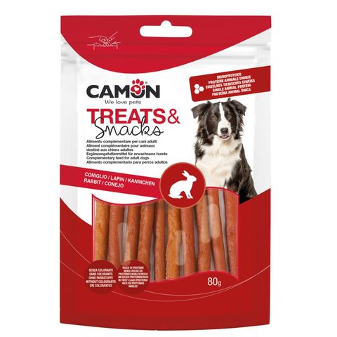 CAMON Sticks Rabbit, XS-XL, Iepure, punguță recompense câini, 80g
