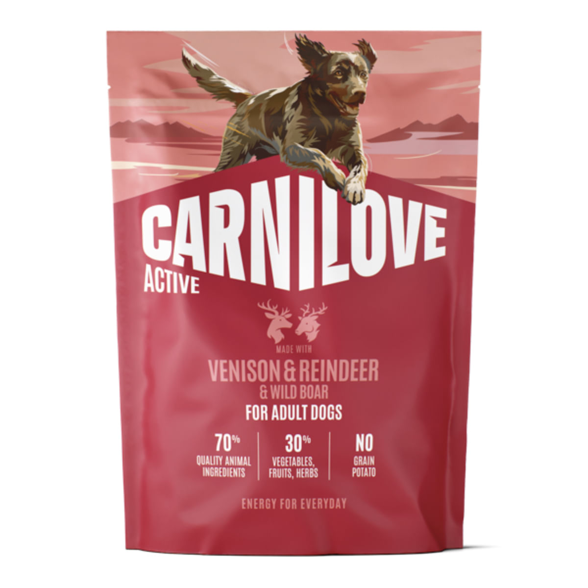 CARNILOVE Active, XS-XL, Vânat și Ren, hrană uscată fără cereale câini, 4kg